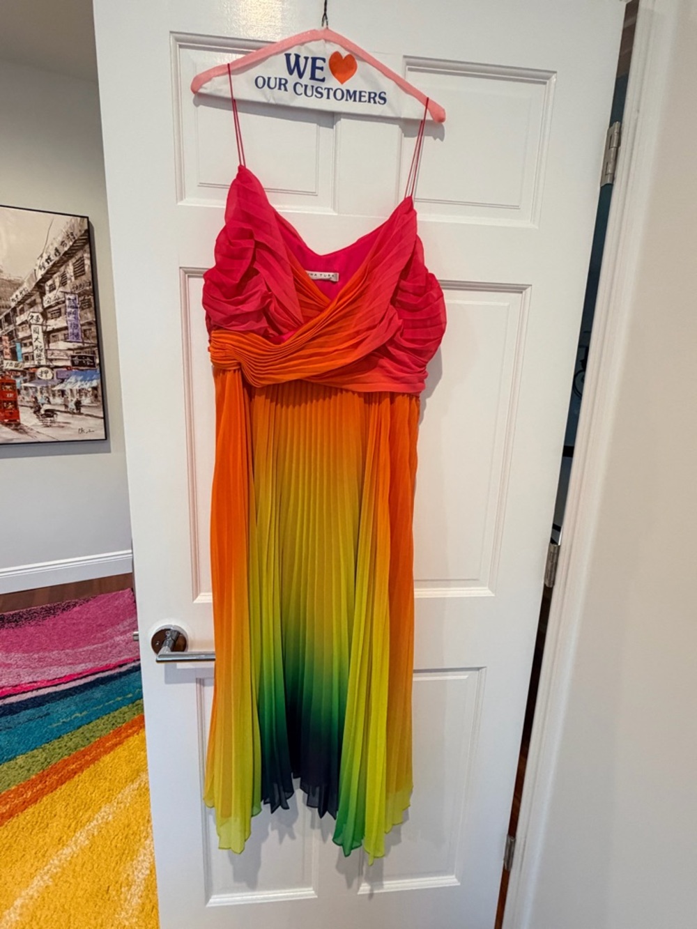 Trina Turk Vibrant Ombre Pleated Sundress